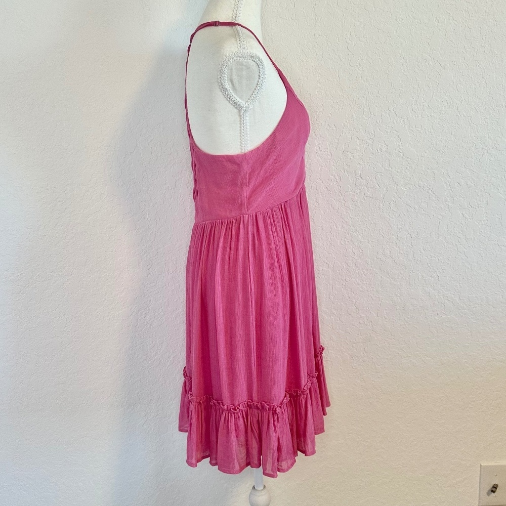 New In, Lattice Open Back Sleeveless Ruffled Mini Dress, Size S - Picture 7 of 11